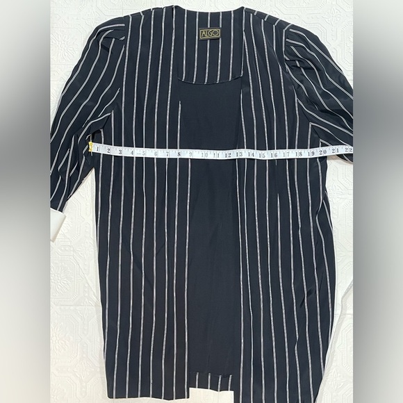Algo 80’s 90’s Pinstripes Dress Jacket Light Shoulder Pads - Picture 9 of 10